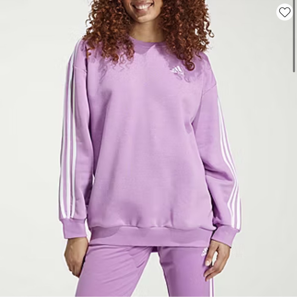 adidas Oversized Essentials 3 Stripes Crew Sweatshirt